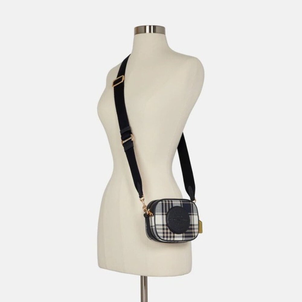 Coach Plaid Mini Dempsey Camera Bag In Signature Jacquard With Coach Patch - Picture 10 of 10